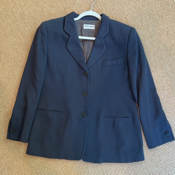 Giorgio Armani Navy Blue Wool Blazer Made in Italy - Picture 3 of 9